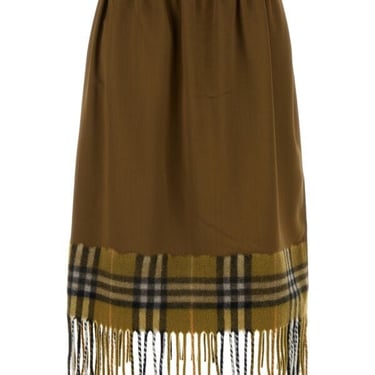 Burberry Women Biscuit Satin Skirt