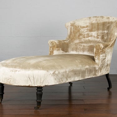 Antique French Napoleon III Style Chaise Lounge Chair 