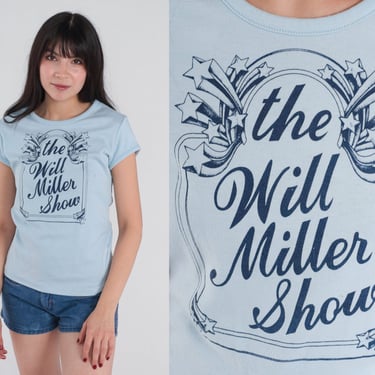 The Will Miller Show Shirt 70s Shirt Baby Blue Graphic Tee Retro Seventies T-Shirt TV Show TShirt Single Stitch Vintage 1970s Medium Large 