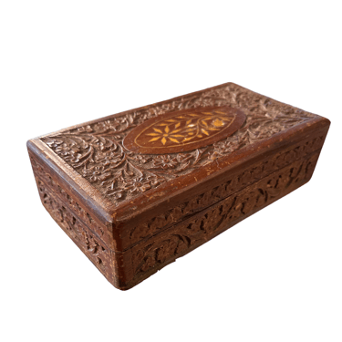 TMDP Vintage Carved Wood Box