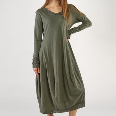 Midi Length Wool Blend Jersey Bubble Dress