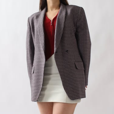 Vintage Muted Lilac Checked Blazer