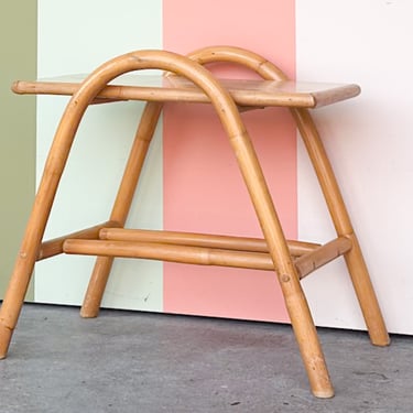 Old Florida Rattan Side Table