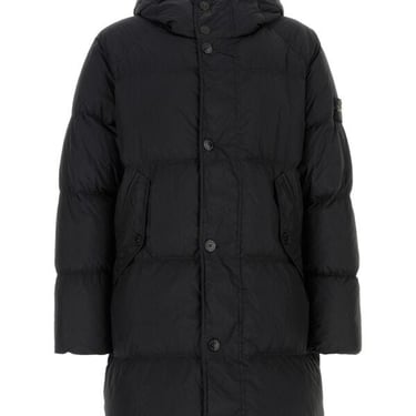 Stone Island Man Black Nylon Down Jacket