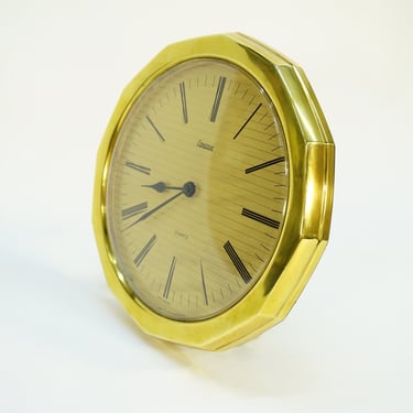 Vintage Wall Clock / 70s Germany / Retro Condor Clock / Vintage Watch / Mid Century Modern / Atomic / Minimalist Clock / Brass Clock 