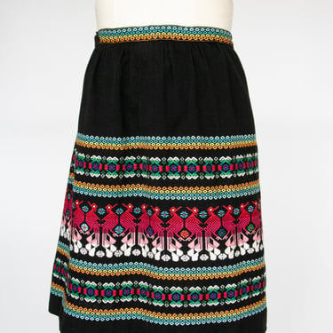 1970s Wrap Skirt Woven Cotton Guatemalan M 