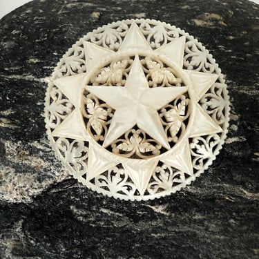 Vintage Mother of Pearl Bethlehem Star Brooch 