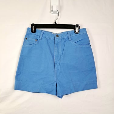 Vintage 80s Sky Blue High Waist Denim Shorts, Size 29 Waist 
