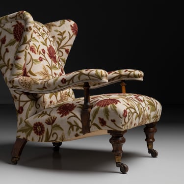 Holland & Sons Wingchair in Embroidered Linen
