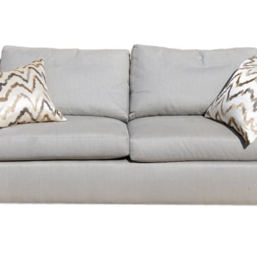 Modern Contemporary Transitional Baker Love Seat Grey Cotton Linen 