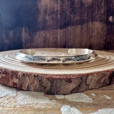 Stacker! Vintage Native American Navajo Sterling Silver Sun Bracelet Stacker! Vintage Native American Navajo Sterling Silver Sun Bracelet