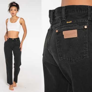 Black Wrangler Jeans 90s Bootcut Jeans High Rise Waist Western Jeans Denim Pants 1990s Vintage 33 x 32 Medium Large 
