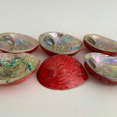 Dyed Red Abalone Shells 