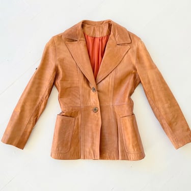 1970s Cognac Leather Jacket 