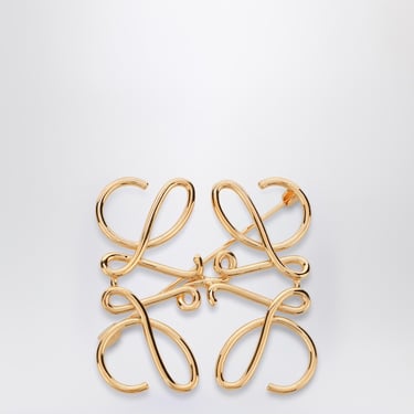 Loewe Anagram Brooch In Gold Metal Women