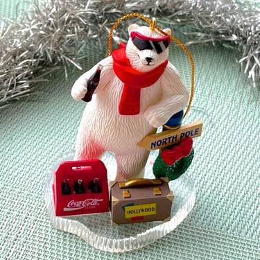 VINTAGE: 1996 - Coca Cola Bear Ornament - Coke - 