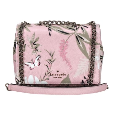 Kate Spade - Light Pink Floral Fold-Over Crossbody Purse