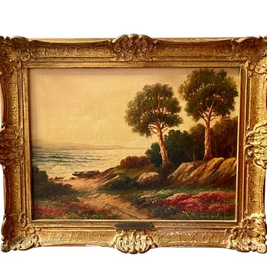 Oil on Canvas Painting in Gilt Frame Signed Thomas Manning Moore