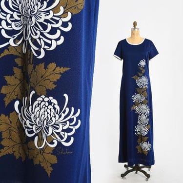 Alfred Shaheen Dress | Vintage Alfred Shaheen floral chrysanthemum maxi dress 