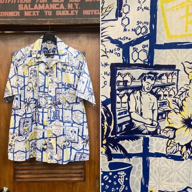 Vintage 1950's Size XL “Liberty House” Cotton Floral Tiki