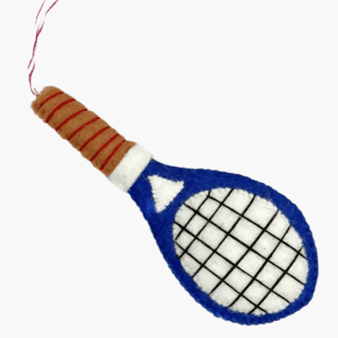 Tennis racquet felt wool ornament