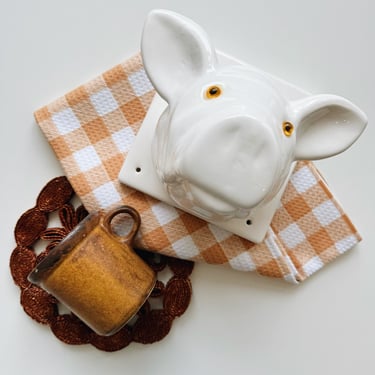 Ceramic Pig Towel Holder