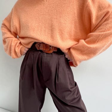 Vintage Orange Sherbet Cashmere V-Neck