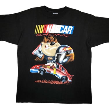 Vintage 1998 Looney Tunes NASCAR Racing Taz Big Print Race Car Graphic T-Shirt Size XL 