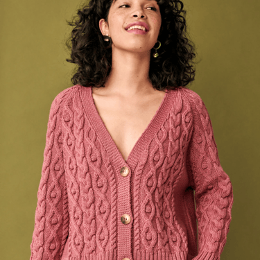 Able cardigan, dark rose