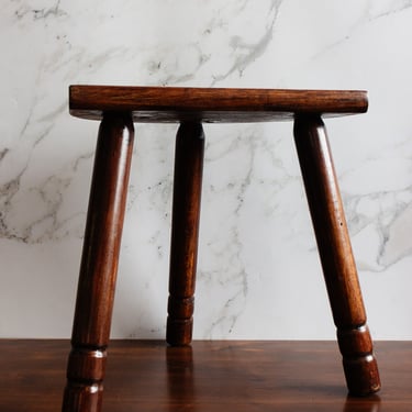 Rare Danish Mid-Century Teak Saddle Three Leg Stool | Brain