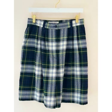 1980's Tartan Plaid Shorts High Rise 