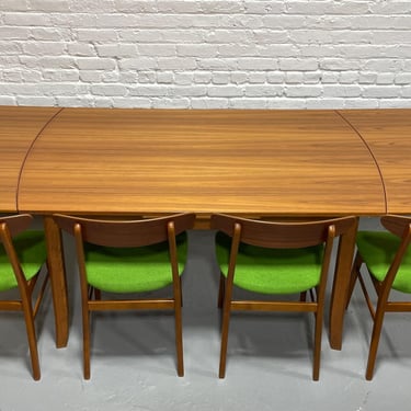 Mid Century MODERN Teak DINING TABLE hidden leaves, c. 1960's 