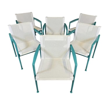 Six Vintage Mid Century Modern 1966 Leisure Collection Patio Dining Chairs by Richard Schultz for Knoll 