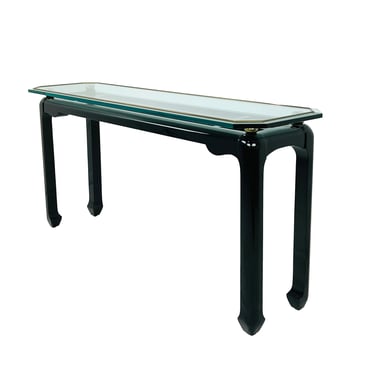 #1505 Black Lacquer Ming Console Table in the Style of James Mont