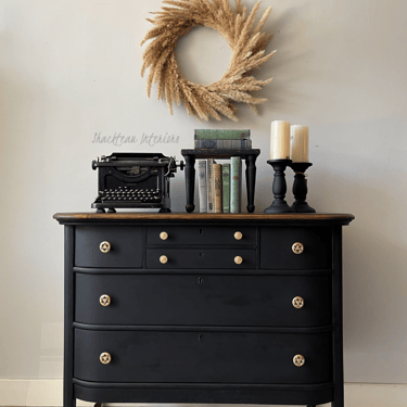 Antique Black Beach Dresser