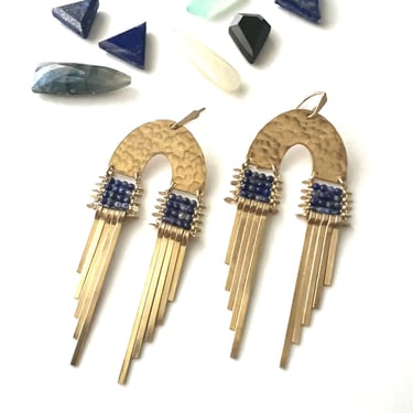 Arcus Earrings with Blue Lapis