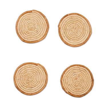 Woven Coasters | Amber Rim | Set of 4