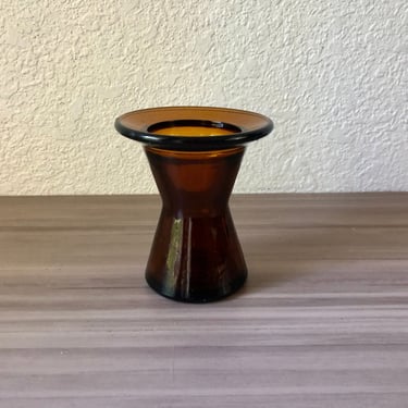 Dansk Amber Glass Bud Vase Candle Holder Jens Quistgaard 