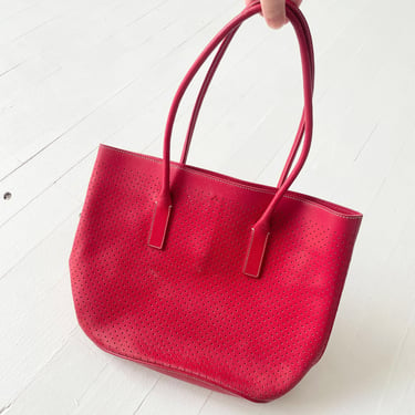 Vintage Prada Perforated Red Leather Bag 