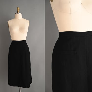 Vintage Sonia Rykiel Skirt | Classic Black Pencil Skirt | Large 