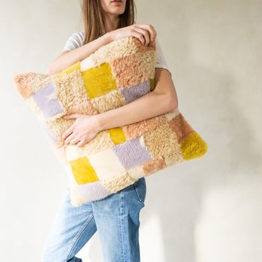 Patchwork Pillow in Multi Check