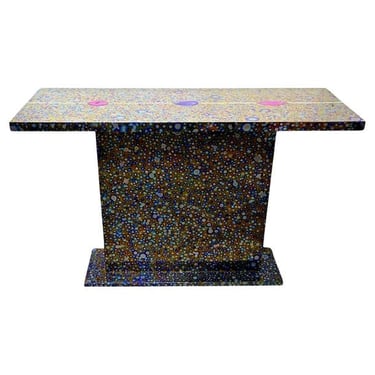 Colorful Contemporary Patinated Titanium Console by Xavier Menessier