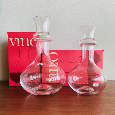 Vintage 1970s Vino decanter (small or large) by Lindshammar Sweden / Scandinavian midcentury glass crystal wine carafe 