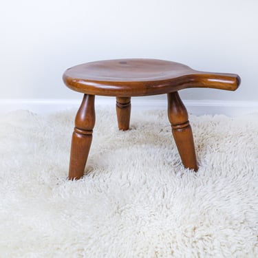 3 Legged Stool, Vintage Plant Stand, Solid Tripod Stool, Farmhouse Decor Stool 