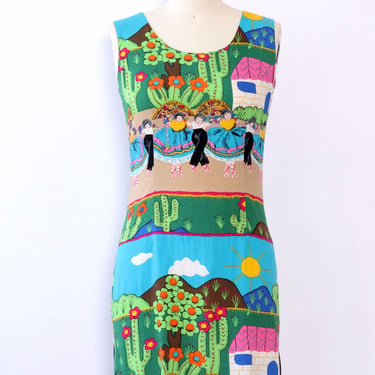 Festive Folk Print Dress S