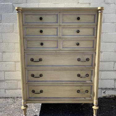 Antique Tall Dresser Chest of Drawers Broyhill Painted Storage Neoclassical Shabby Chic Glam Regency Bedroom Storage CUSTOM PAINT AVAIL 