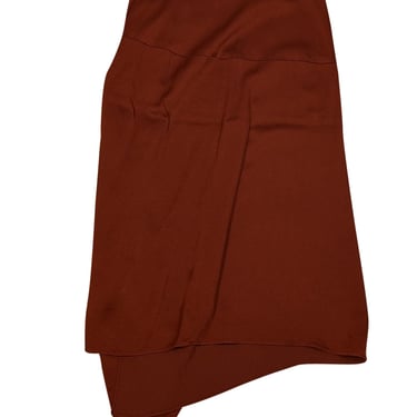 Veronica Beard - Dark Red-Brown Draped Satin Skirt Sz 4