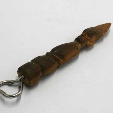 vintage Tiki wood bottle opener 