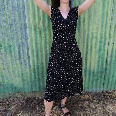 Spicy Xena Dress in Black Abstract Dots