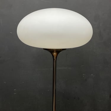 Vintage Chrome/Silver Laurel Floor Lamp Mushroom Glass Translucent Shade Mid-Century Pop Art Era 